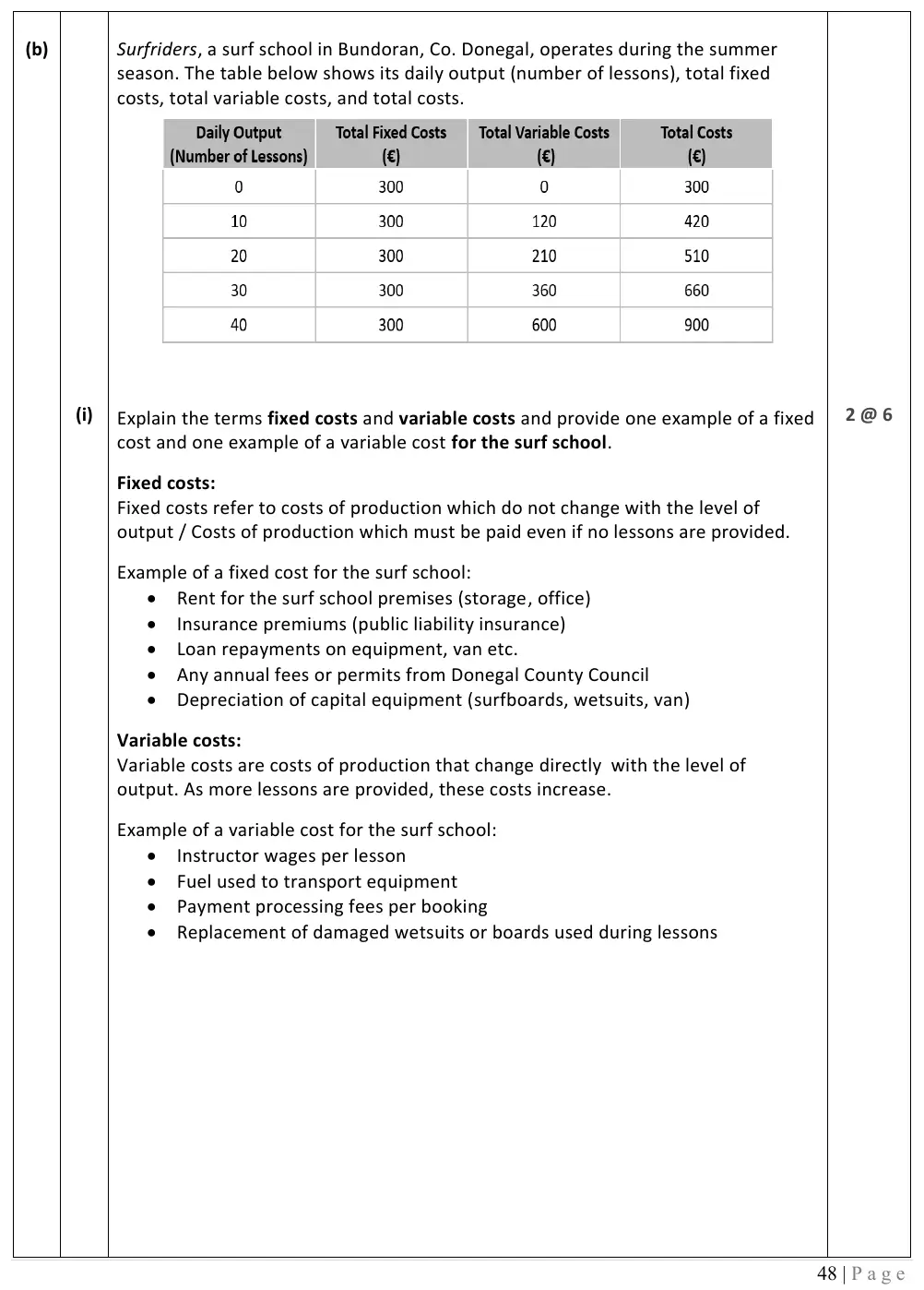 2026 marking scheme extract