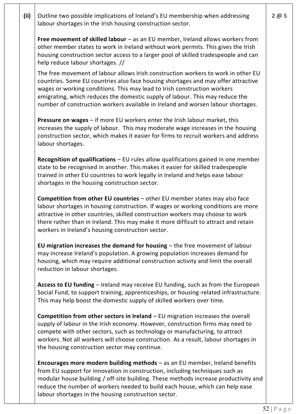2026 marking scheme extract