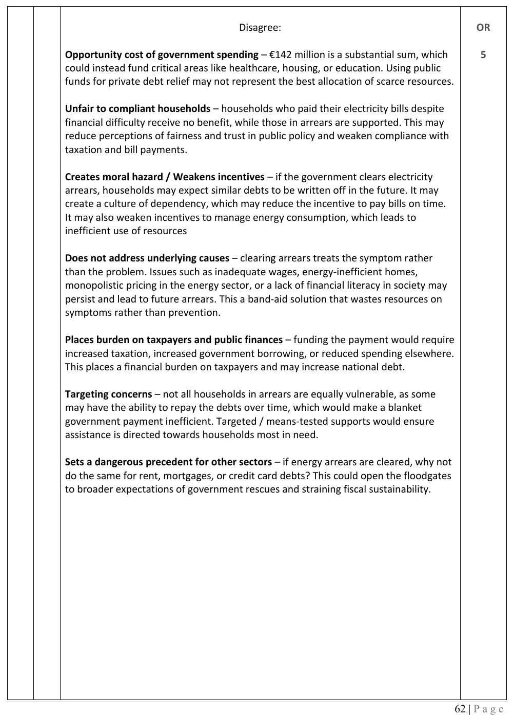 2026 marking scheme extract