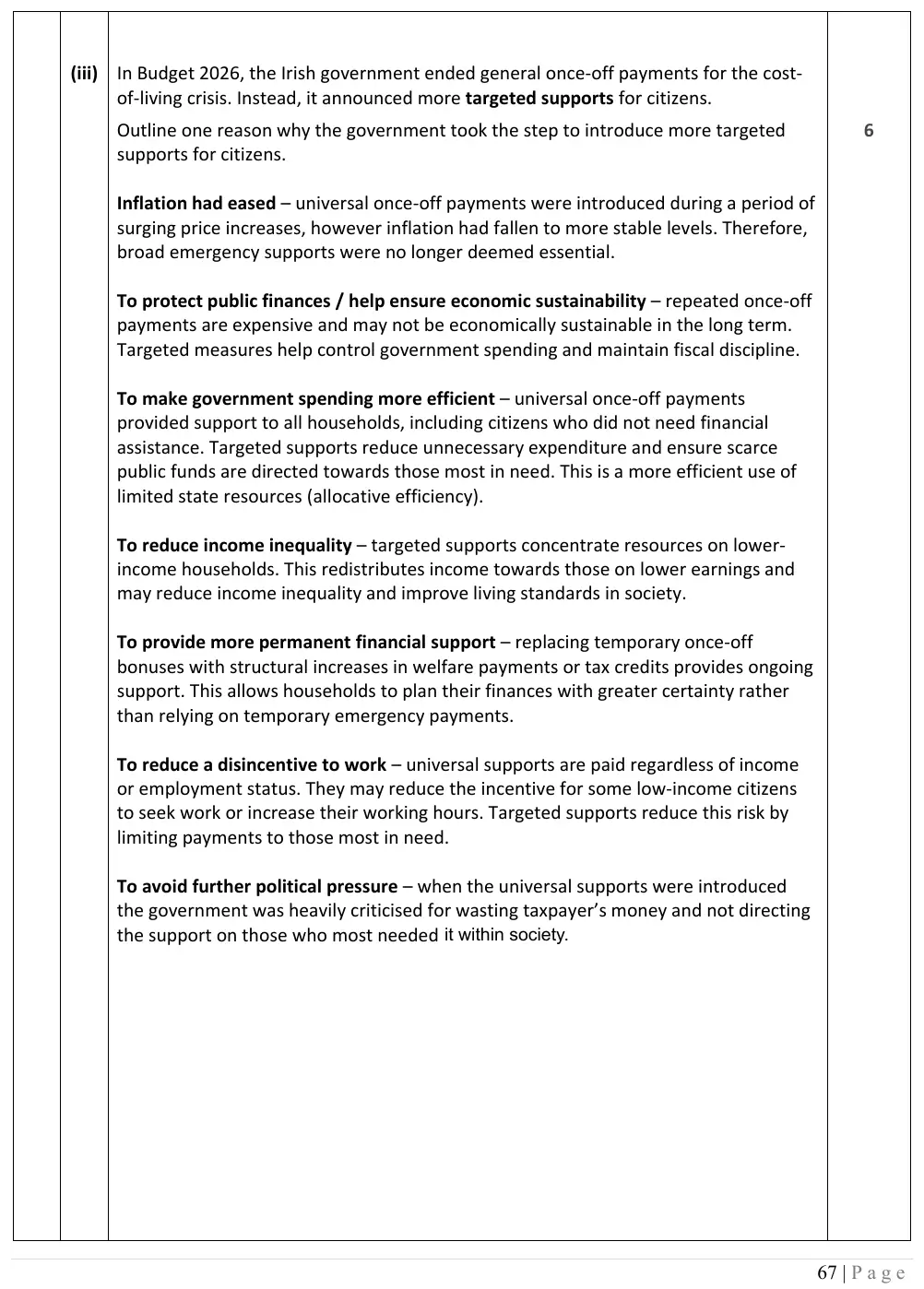 2026 marking scheme extract