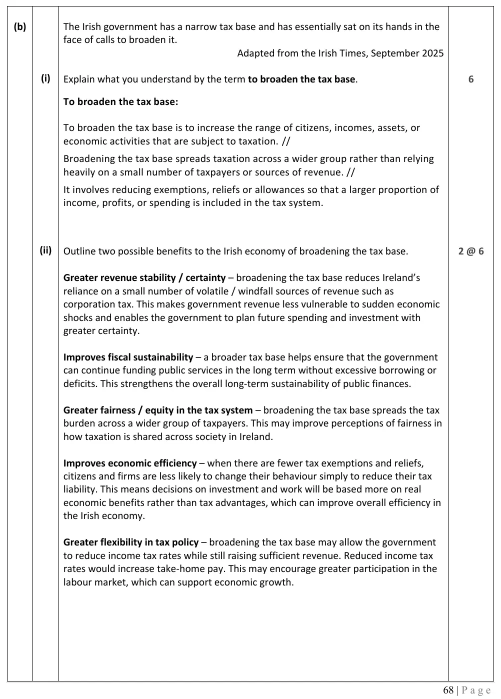 2026 marking scheme extract