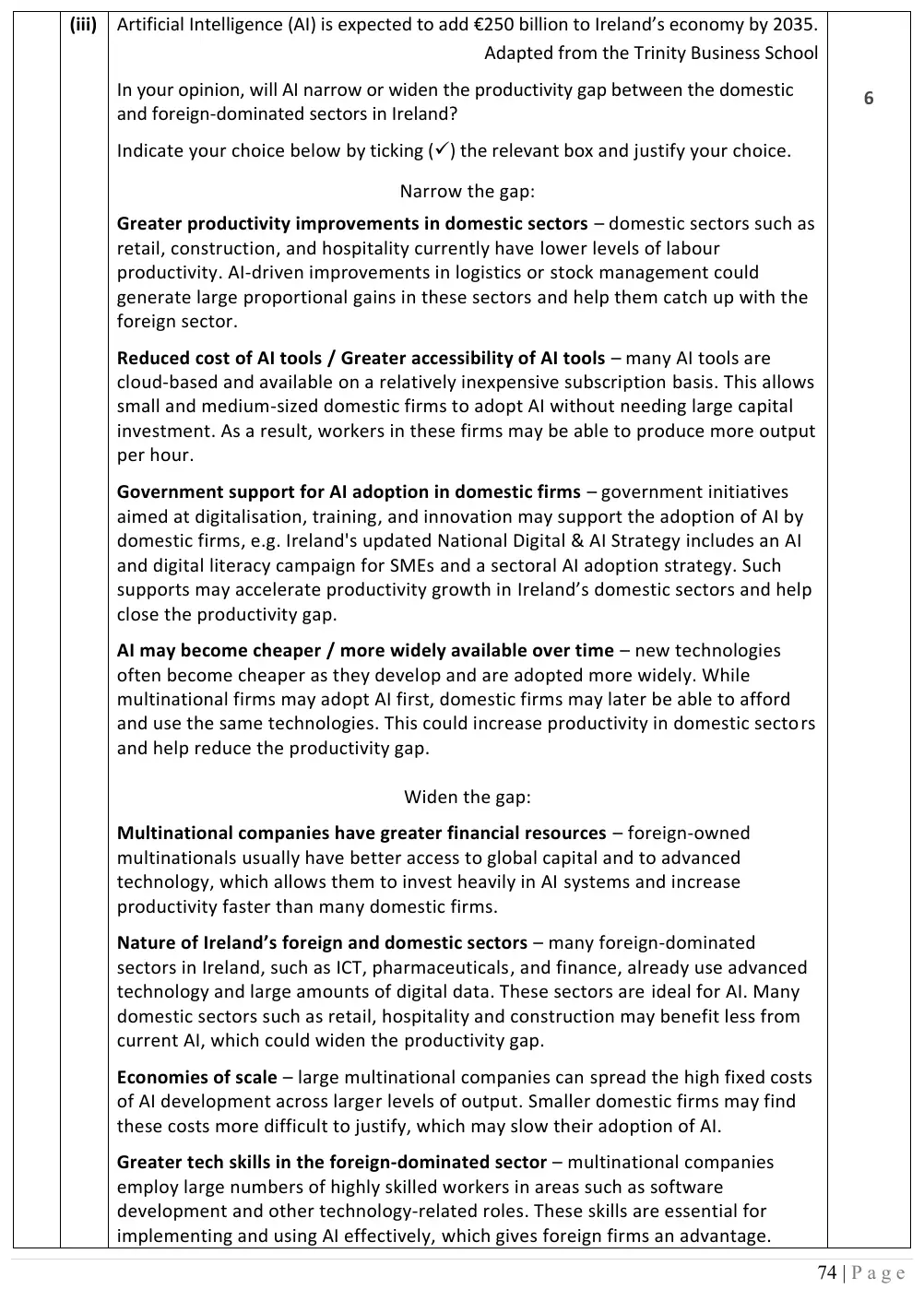 2026 marking scheme extract