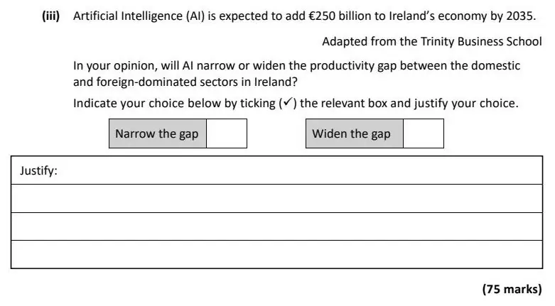 2026 Question 15 (c) exam extract