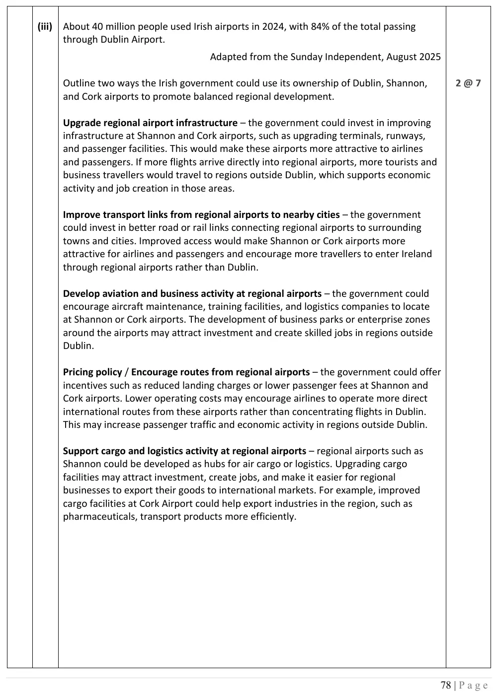 2026 marking scheme extract