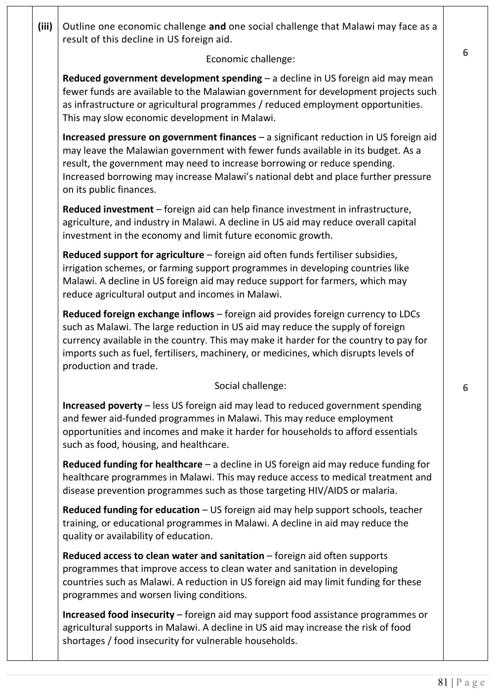 2026 marking scheme extract