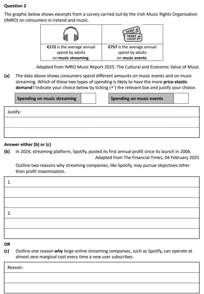 2026 Question 2 exam extract
