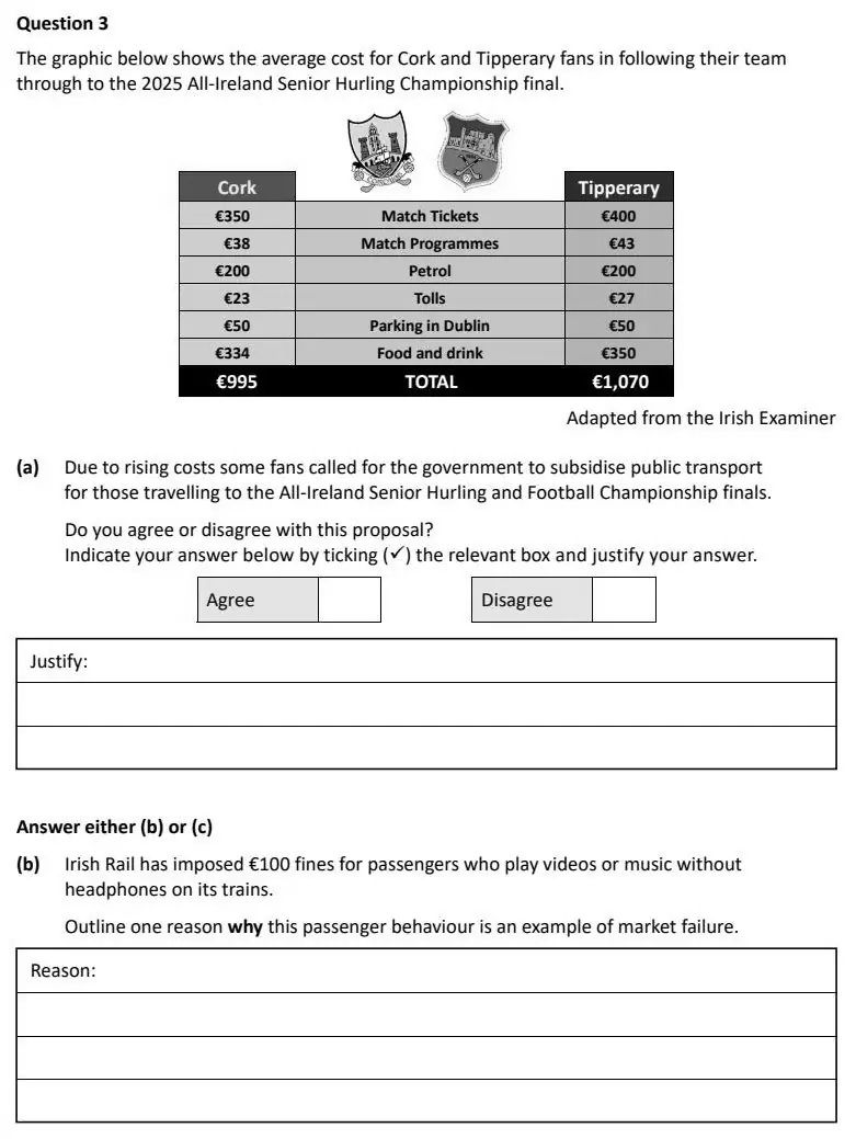 2026 Question 3 exam extract