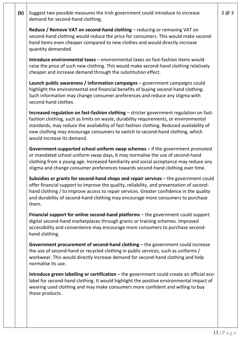 2026 marking scheme extract