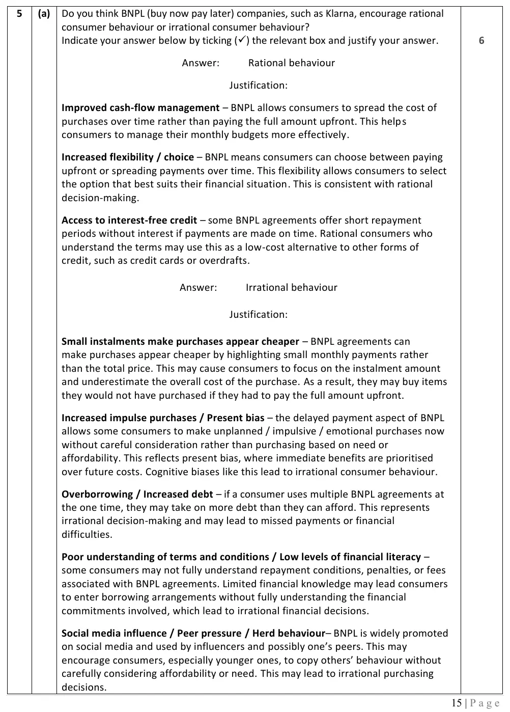 2026 marking scheme extract