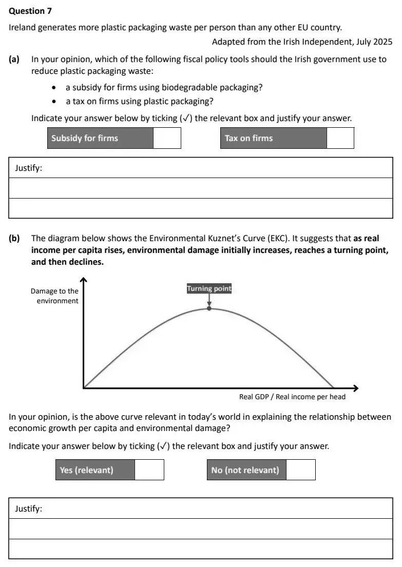 2026 Question 7 exam extract