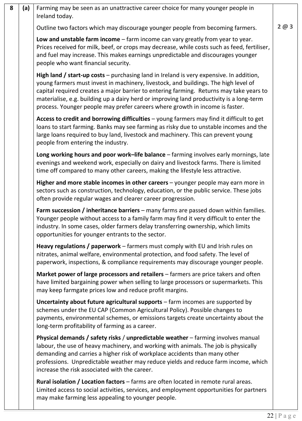2026 marking scheme extract
