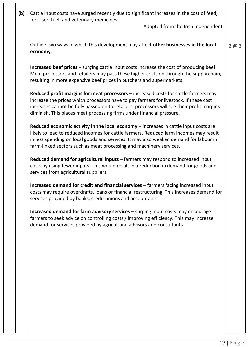 2026 marking scheme extract